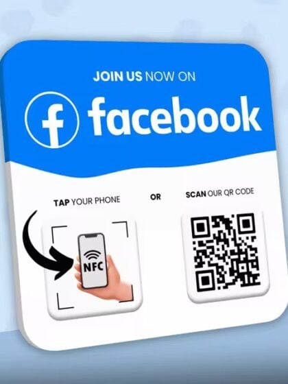 Facebook NFC Tag with QR Code